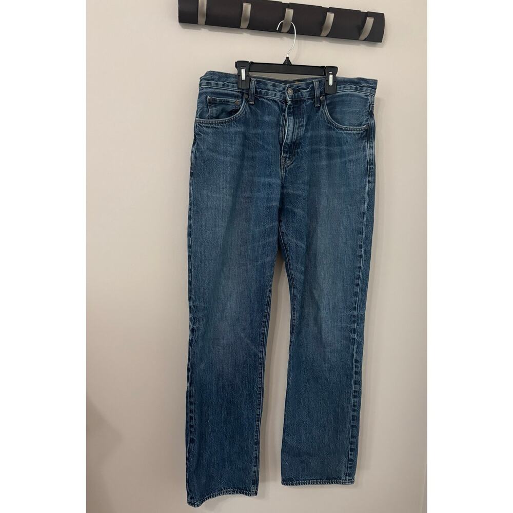 J Crew Relaxed dark wash men's jeans, 100% cotton denim, size 34 x 36